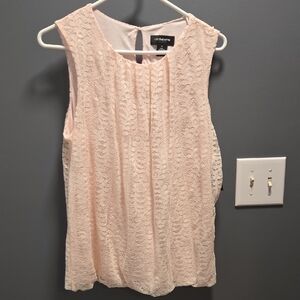 Liz Claiborne Pink Pleated Sleeveless Blouse
